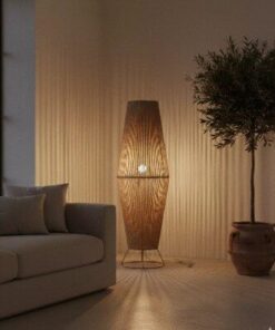 Lampadaire PHERA en Corde Naturelle & Structure Métallique – H100 cm