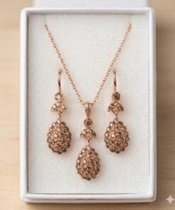 Parure Royale – Collier & Boucles d’Oreilles Or Rose