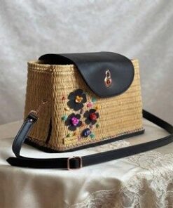 Sac à Main Artisanal "Création-أنيقة" – Paille & Cuir