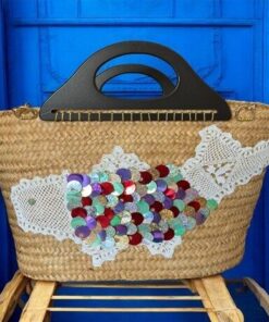 Sac Cabas Estival en Paille – Motif Poisson Bohème-Chic