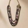 Collier multirang Mystère Oriental en pierres violettes et argent filigrané