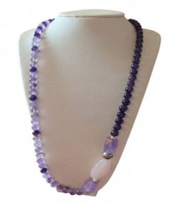 Collier améthyste et quartz rose Douceur Violette - bijou artisanal