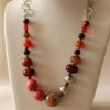 Collier artisanal Coucher de Soleil en tons orange et ambre