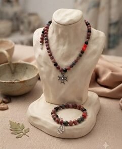 Parure artisanale argent filigrané en pierres naturelles