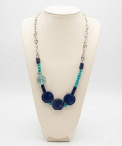 Collier artisanal Reflets d’Océan en lapis-lazuli et turquoise naturelle