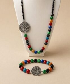 Parure artisanale Harmonie, collier et bracelet en pierres naturelles