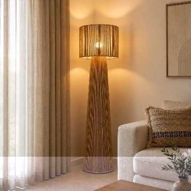 Lampadaire en jute tressé, décoration bohème chic